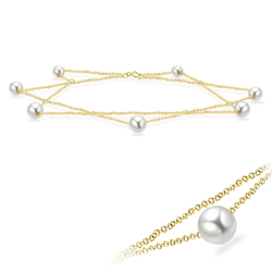 Gold Plated Silver Anklets With Pearls ANK-202-GP